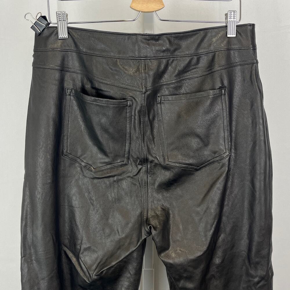 SPANX Leather Like Skinny Ankle Pants 20282R Faux Vegan Pull On Black Size XL - Picture 6 of 11